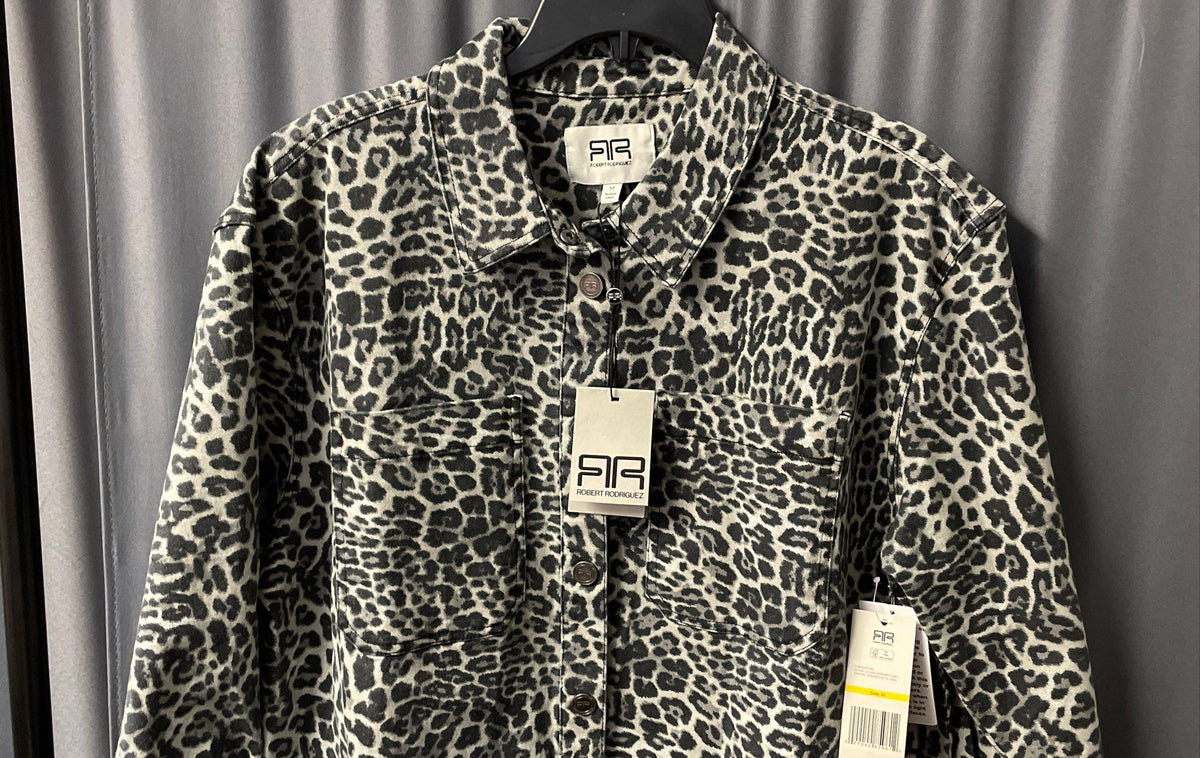 Robert Rodriguez Women's Simone Oversized Leopard Print Shirt Jacket NWT Sz M