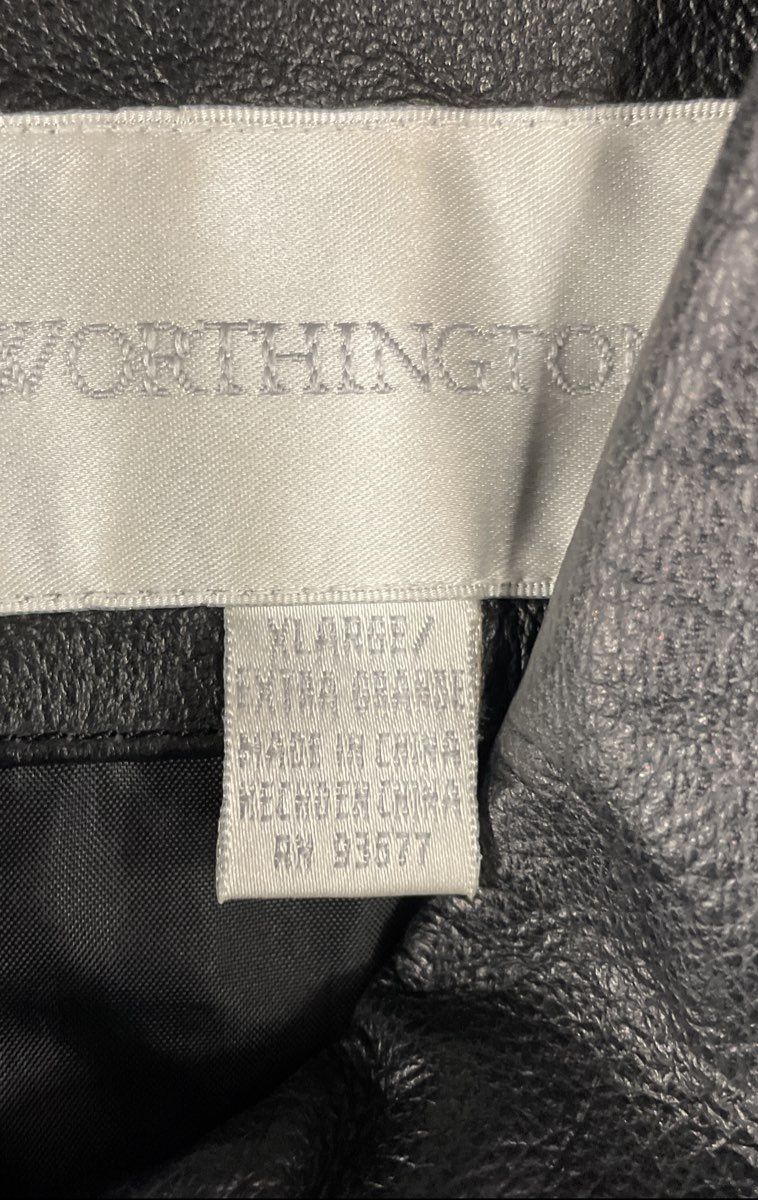 Vintage Y2K Worthington Women's Black Leather Full Zip Jacket Sz XL