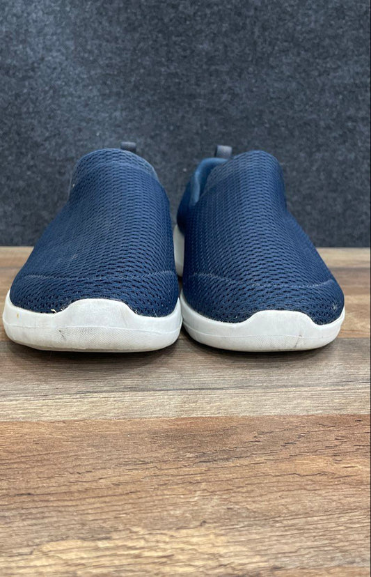 Skechers GoWalk Max Navy Blue White Slip-On Walking Shoes Size 9