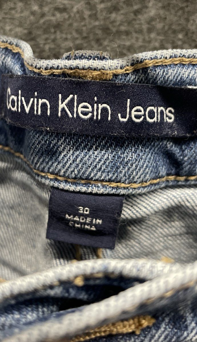 Calvin Klein Jeans Women's Blue High Rise Raw Hem Straight Leg Denim Jeans Sz 30