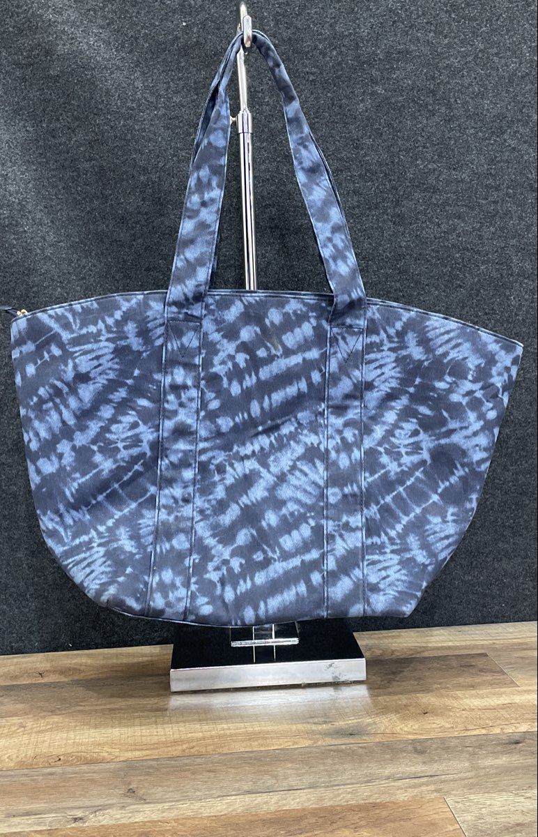 Victoria's Secret Blue Black Tie Dye Canvas Large Tote Bag 2023 Handbag
