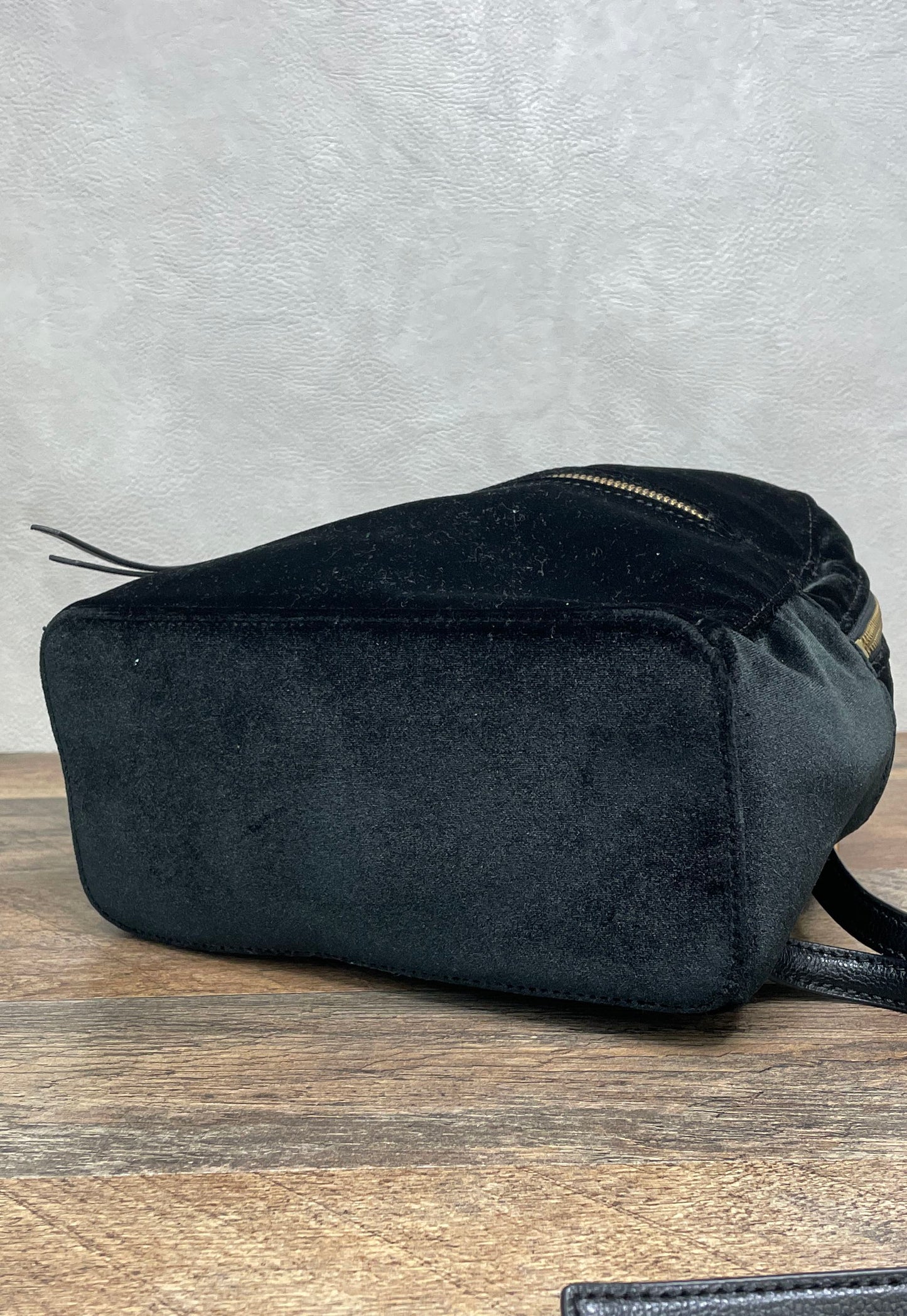 Kate Spade New York Black Dawn Place Velvet Sammi Backpack Gold Hardware