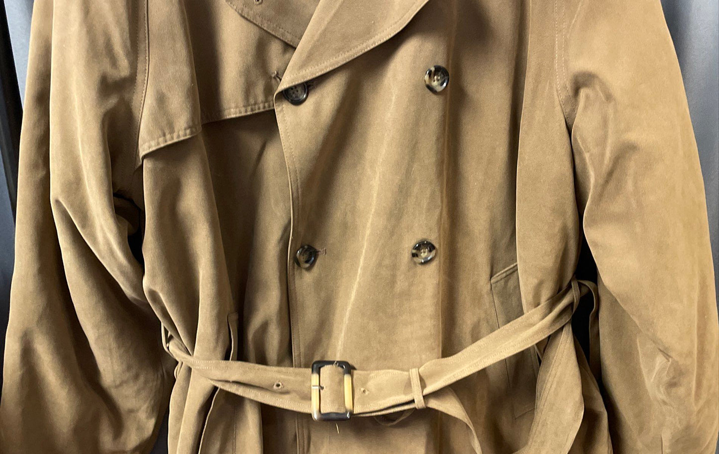 London Fog Men's Durham Trench Coat British Khaki Zip Out Lining Sz 44R NWT