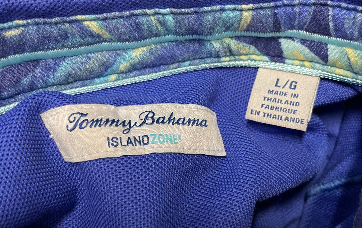 Tommy Bahama Men's Blue IslandZone Supima Cotton Blend Polo Shirt Sz L