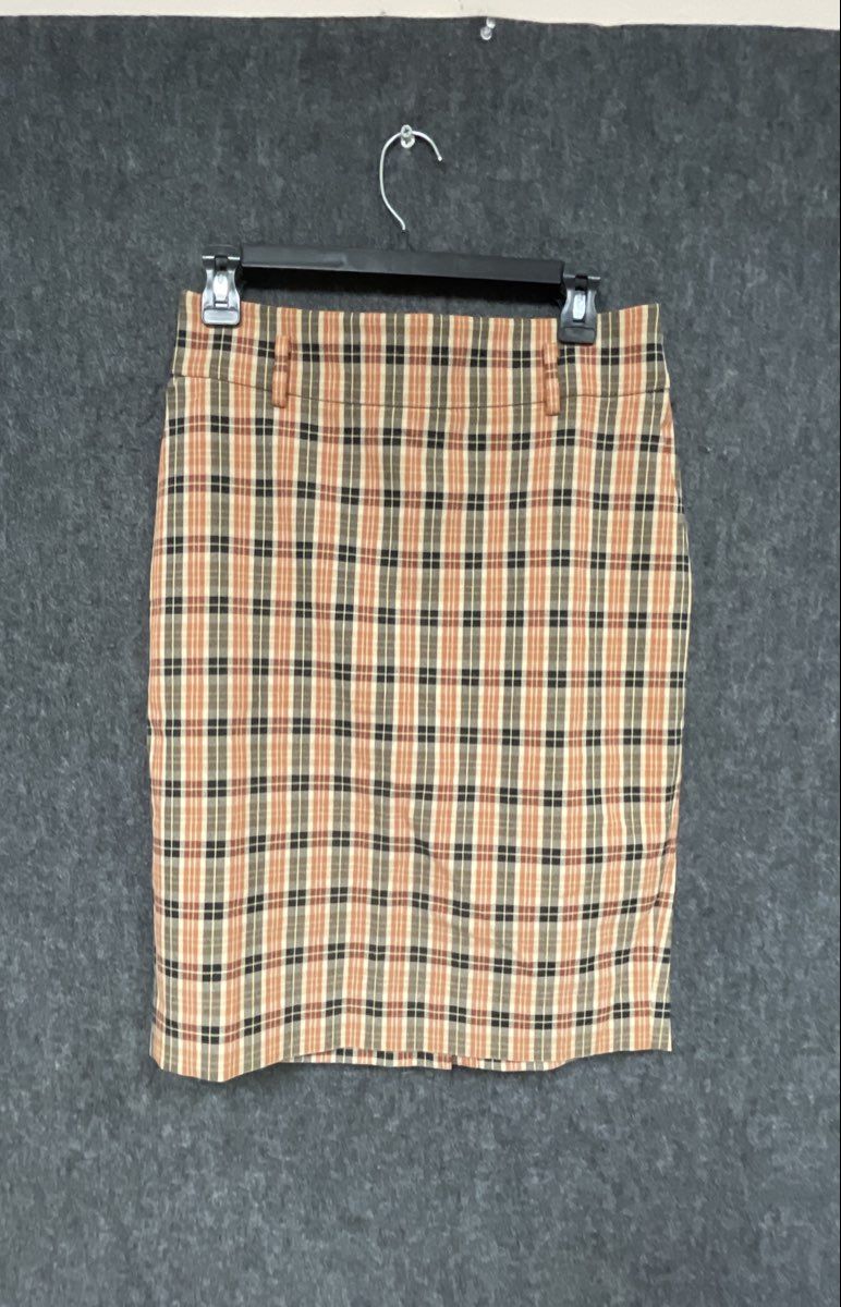 Ann Taylor Factory Women's Multicolor Plaid Pencil Skirt Petite Sz 6P