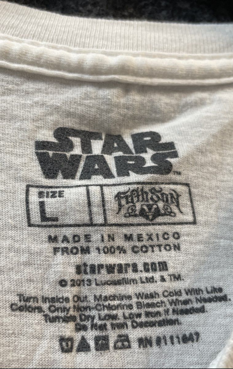 Star Wars Men's White Darth Vader Walking AT-AT Dog Graphic T-Shirt Size L