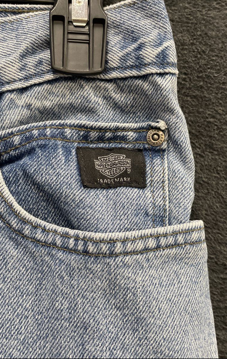 Vintage 90s Harley-Davidson Traditional Fit Light Wash Jeans Made USA Sz 38/30