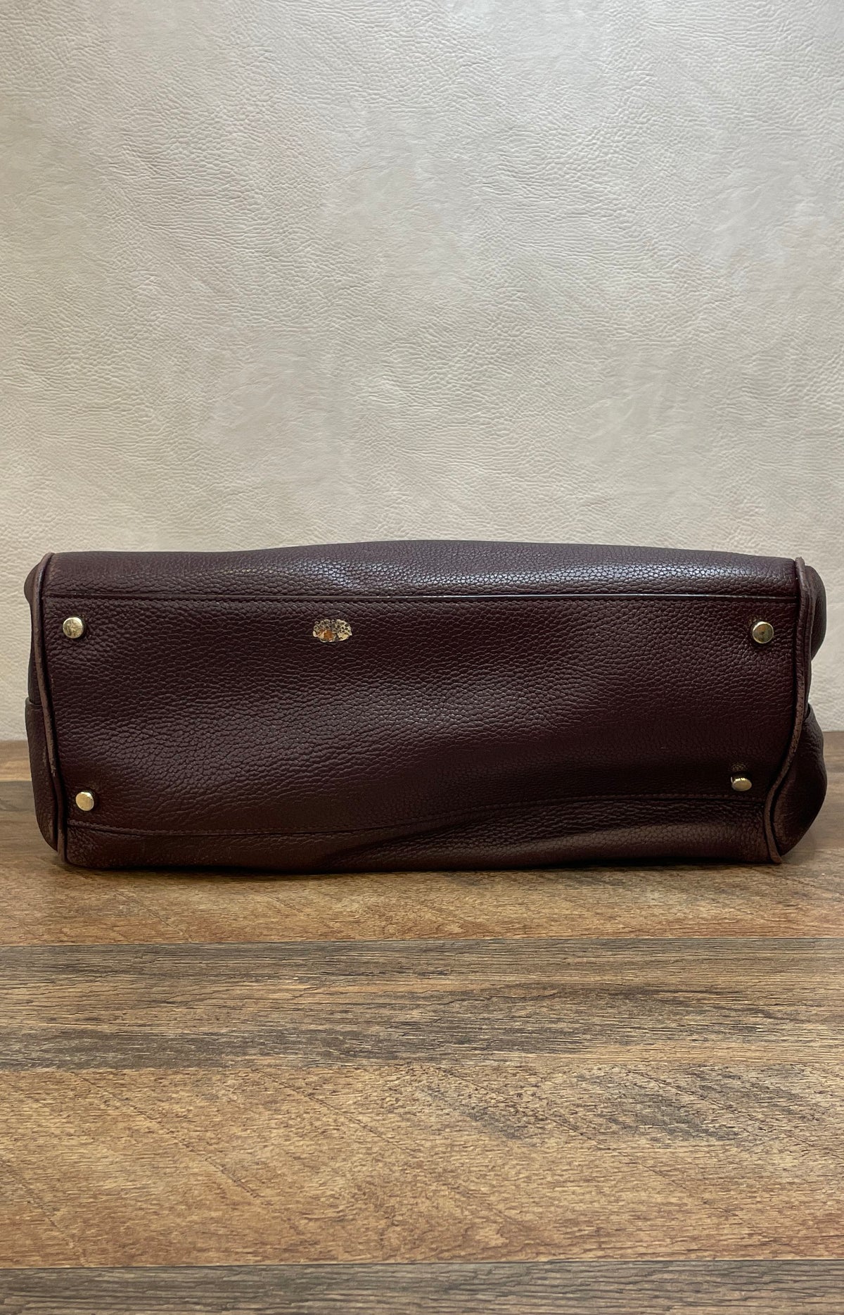 Kate Spade Burgundy Pebbled Leather Satchel Shoulder Bag Gold Hardware