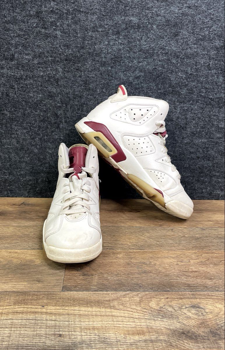 Nike Air Jordan 6 Retro Maroon 2015 Off White New Maroon Size 6.5Y