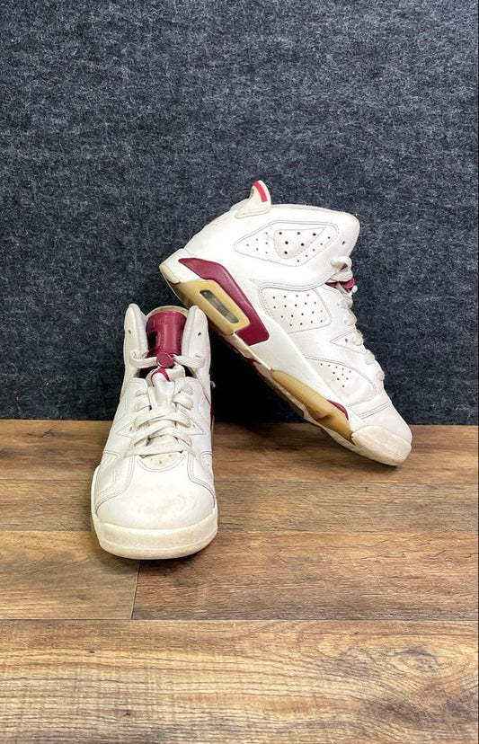 Nike Air Jordan 6 Retro Maroon 2015 Off White New Maroon Size 6.5Y