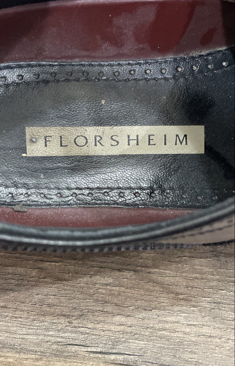 Florsheim Burgundy Leather Wingtip Brogue Oxford Dress Shoes Men's Size 10.5 D