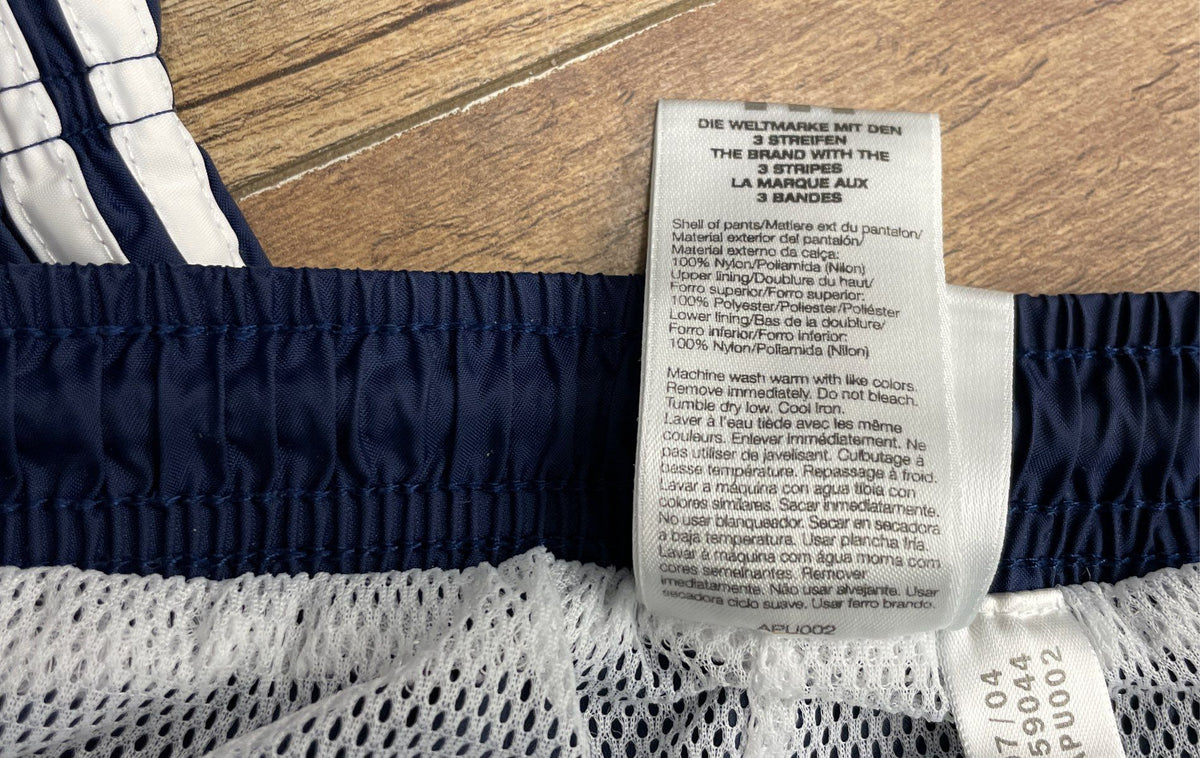 Vintage Y2K Adidas Men's Navy Blue 3-Stripes Windbreaker Track Pants Sz M