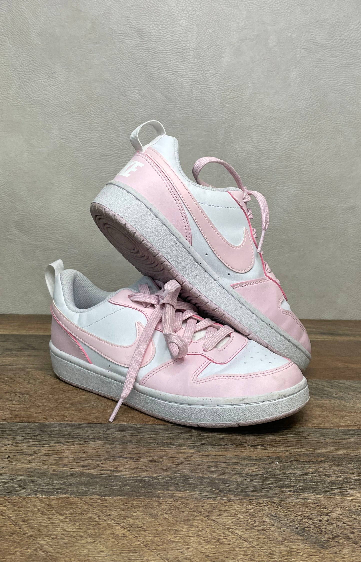 Nike Court Borough Low Recraft White Pink GS Sneakers Size 5.5Y