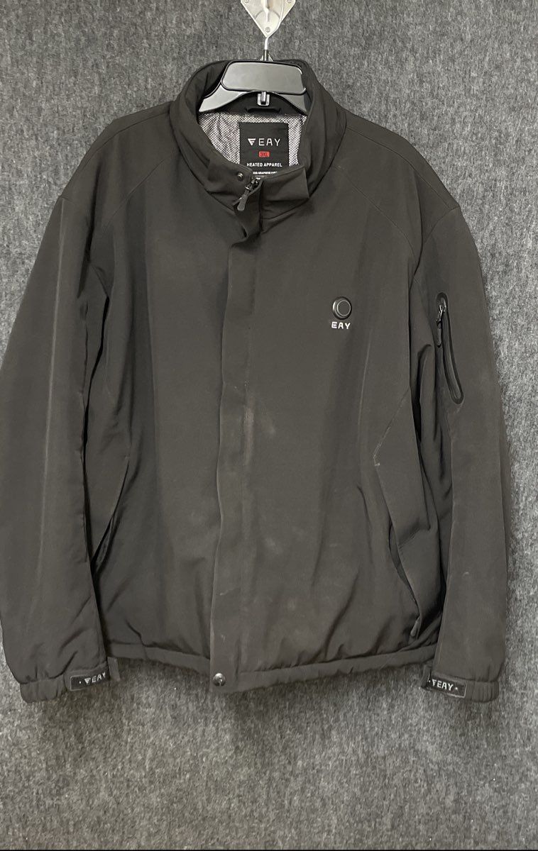 FEAY Men's Black Heated Softshell Jacket Graphene Infrared Heating Sz 3XL