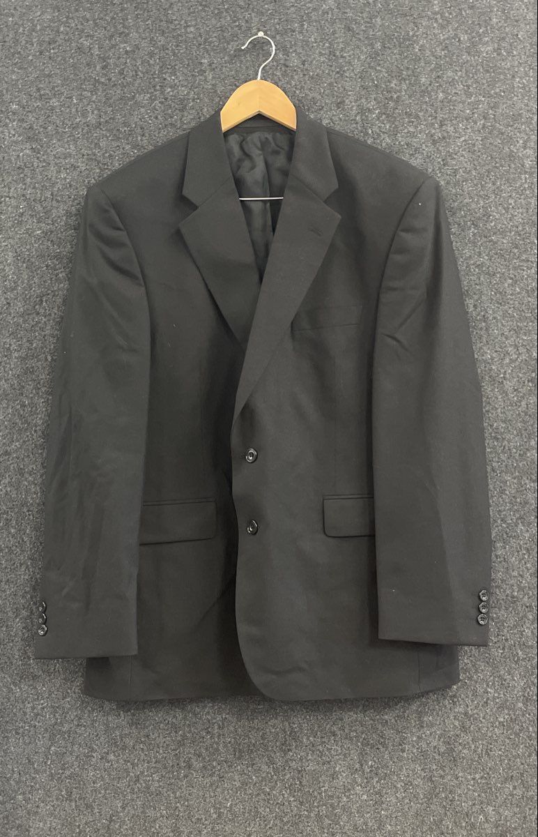 Alexandre London Men's Blazer Black 100% Pure New Wool 2-Button Sz 46 Regular