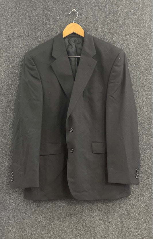 Alexandre London Men's Blazer Black 100% Pure New Wool 2-Button Sz 46 Regular