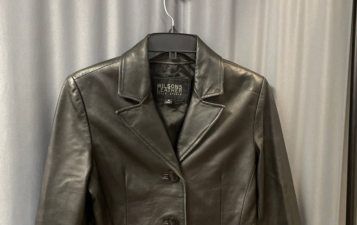 Vintage Y2K Wilsons Leather Women's Pelle Studio Black Leather Blazer Sz S