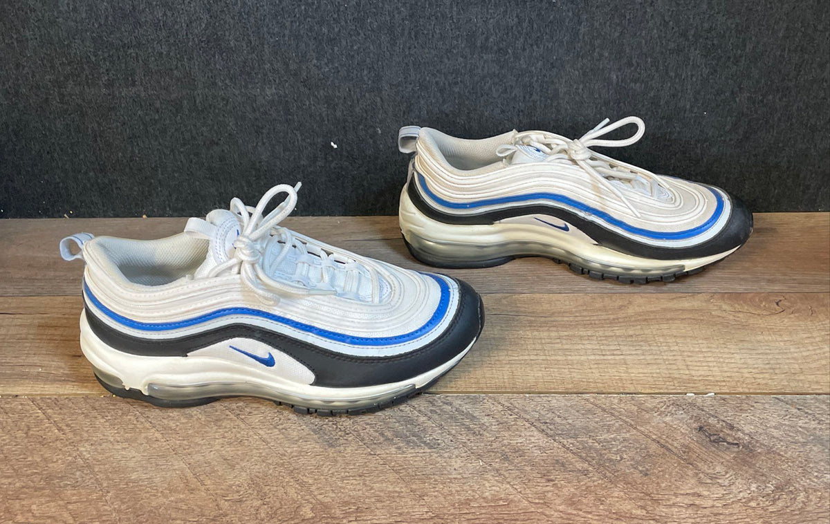 Nike Air Max 97 White Game Royal Black Sneakers Youth Size 6.5Y