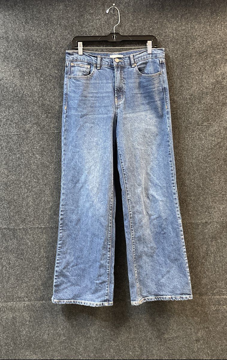 Habitual Women's Wide Leg Blue High Rise Cotton Blend Jeans Size 8/29