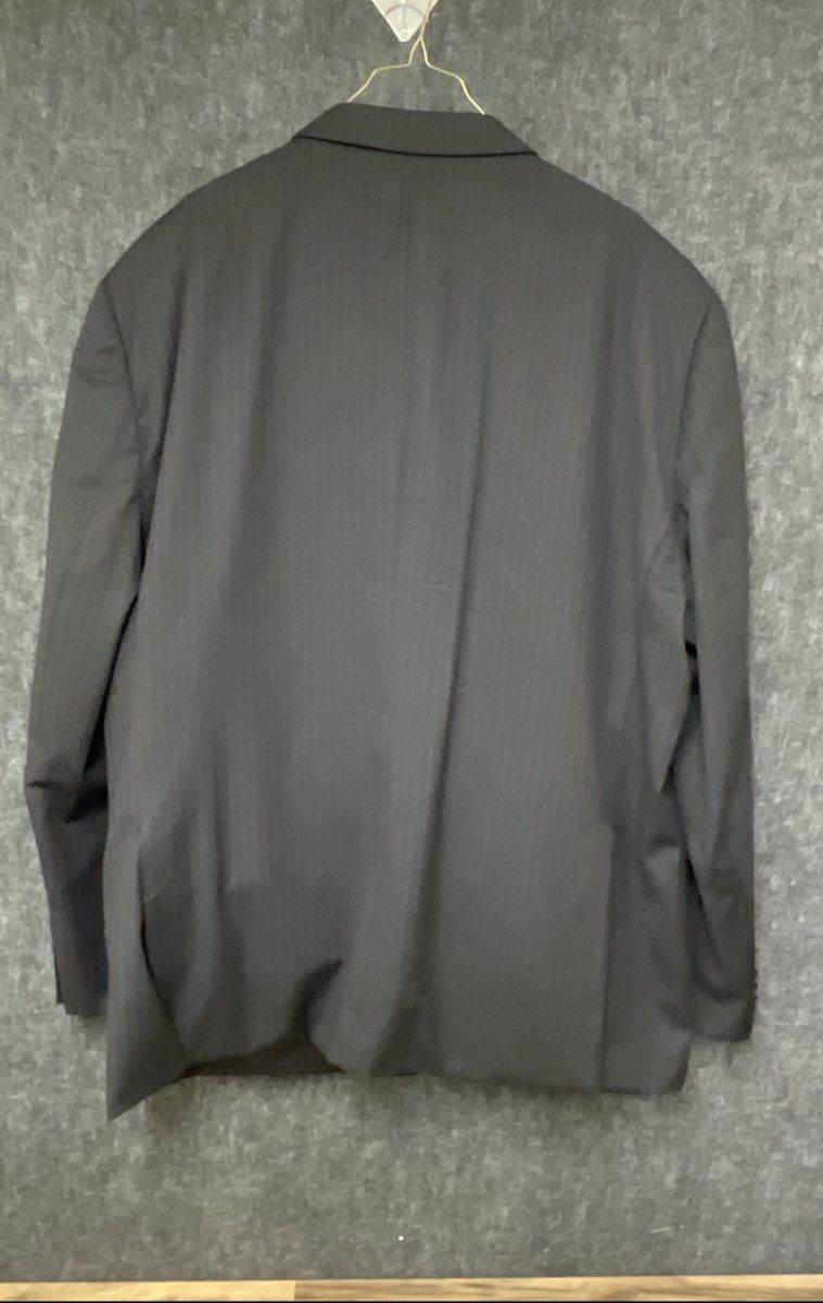 Pronto Uomo Platinum Men's Black Pinstripe Wool Two-Piece Suit 56L 48W