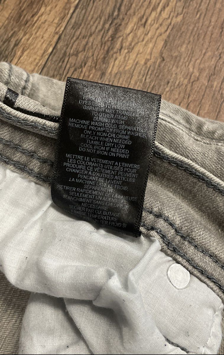 Ninth Hall Men's Rogue Jeans Grey Graffiti Graphic Distressed Skinny Sz 34