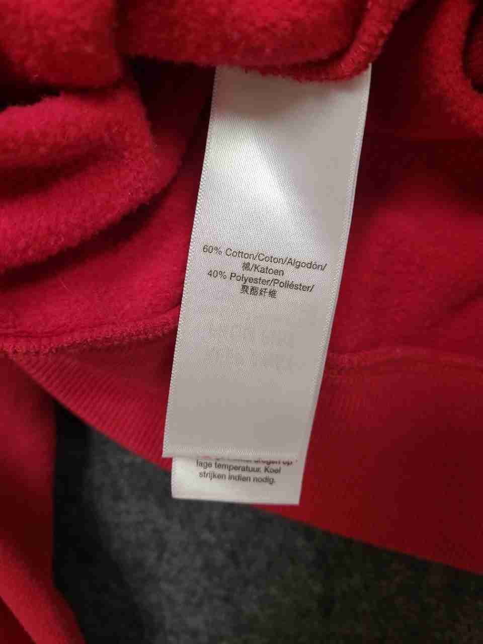DKNY Sport Women's Red Gold Foil Logo Pullover Cropped Sweatshirt Sz L