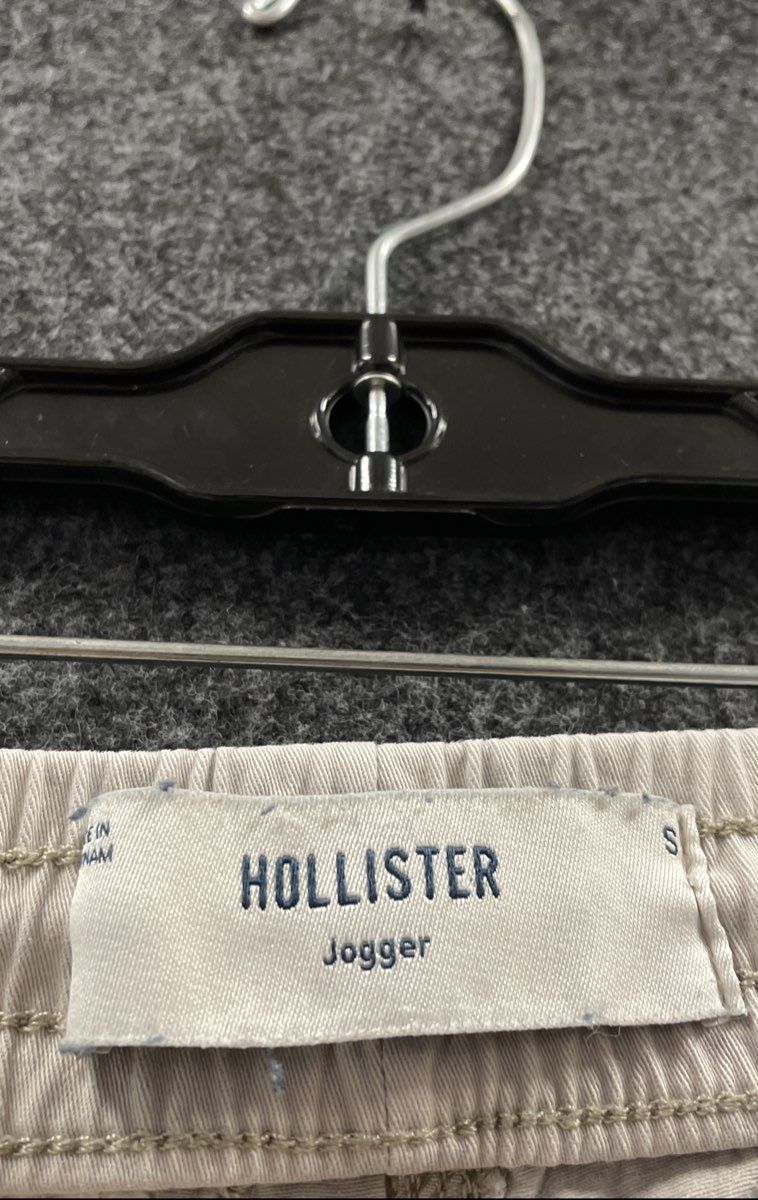 Hollister Men's Beige Cargo Jogger Pants Elastic Waist Cotton Stretch Sz S