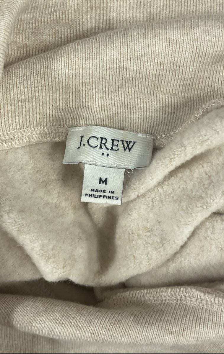 J.Crew Women's Oatmeal Heathered Funnel Neck Side Button Sweatshirt Sz M
