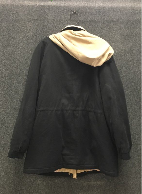 London Fog Women's Black Hooded Insulated Full Zip Parka Jacket Sz XL