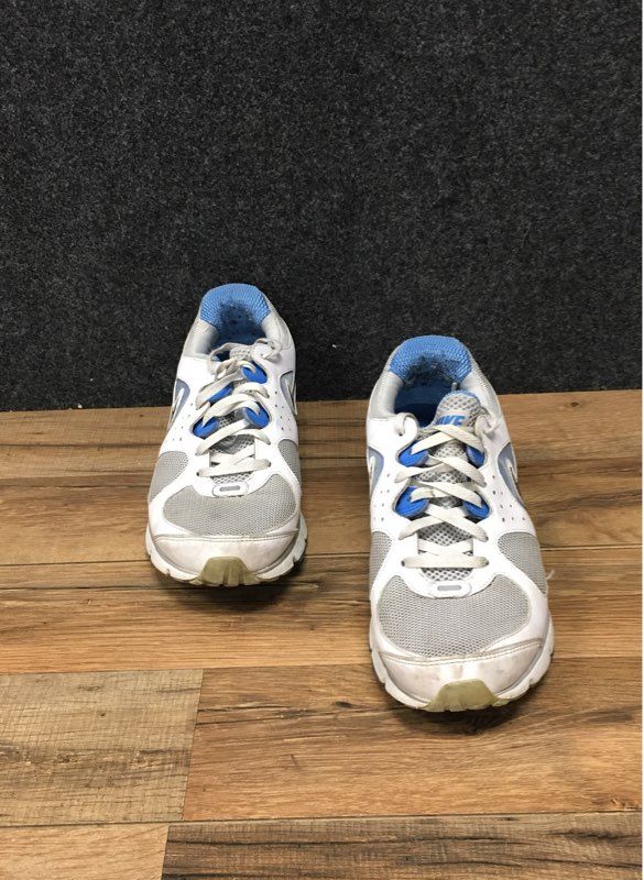 Nike Air Max Moto 8 White Blue Grey Running Shoes Women's Size 7.5