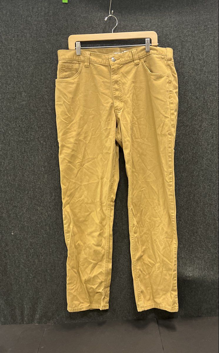Carhartt Men's Beige Relaxed Fit Canvas Work Pants Jeans 38x34