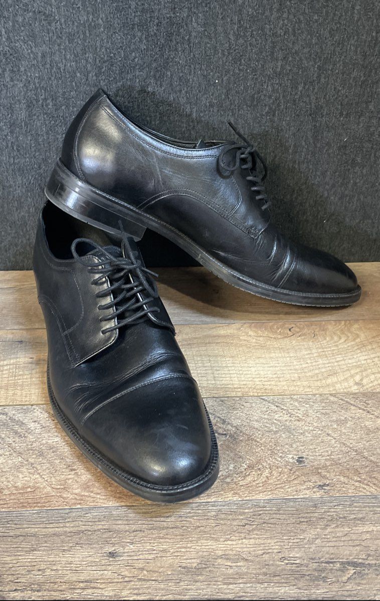 Cole Haan Grand 360 Waterproof Black Leather Cap Toe Derby Dress Shoes Size 12M