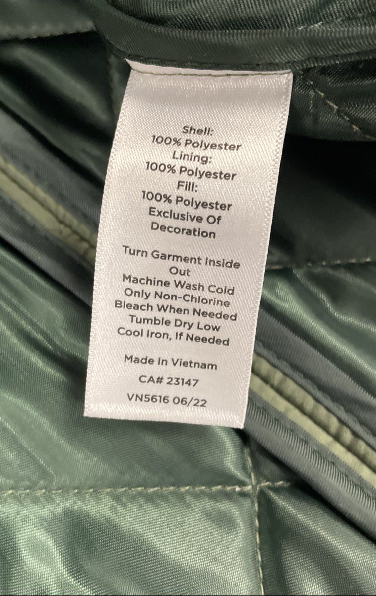 Talbots Women's Sage Green Quilted Lightweight Button Front Puffer Jacket Sz XL