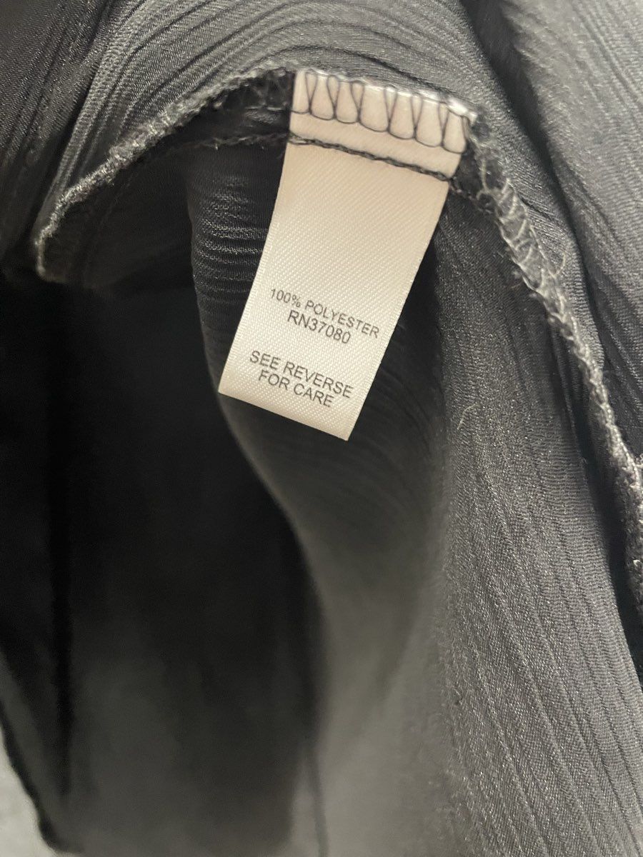 Cato Women's Black Ruffle Neck Tie Front Long Sleeve Blouse Sz XL