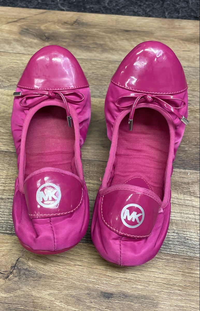 Michael Michael Kors Hot Pink Patent Toe Bow Ballet Flats Women's Size 8M
