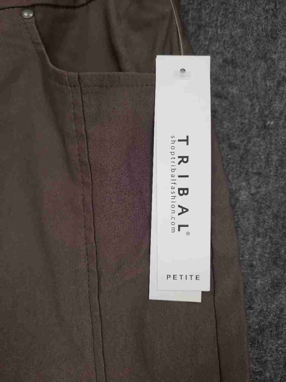 Tribal Women's Petite Coffee Brown Straight Skirt Pockets NWT Size 2P