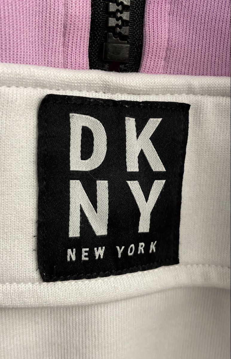 DKNY Sport Women's Pink White Colorblock Quarter Zip Pullover Jacket Sz L