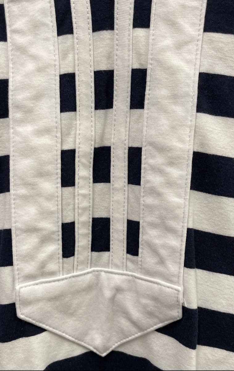 Duffield Lane Women's Navy Blue White Striped 3/4 Sleeve Tunic Knit Dress Sz XL