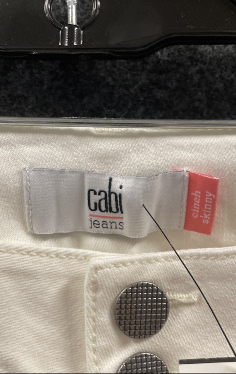 Cabi Women's Cinch Skinny High Rise Denim Jeans White NWT Size 10
