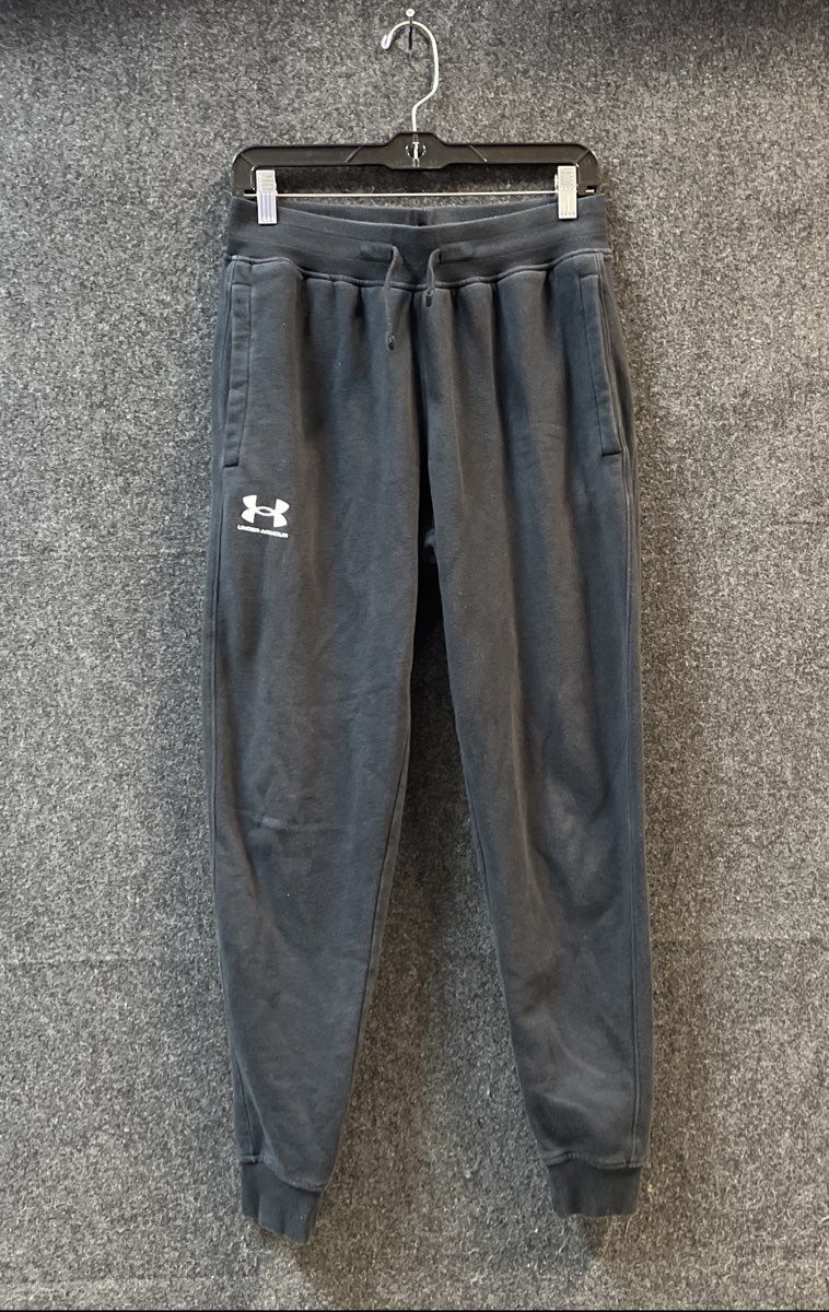 Under Armour Men's Charcoal Gray Loose Rival Fleece Jogger Pants Sz Medium