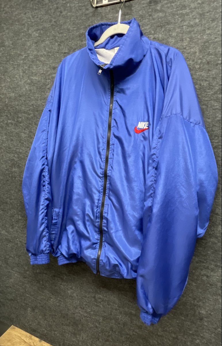 Nike Men's Vintage 90s Blue Windbreaker Full Zip Jacket Size M