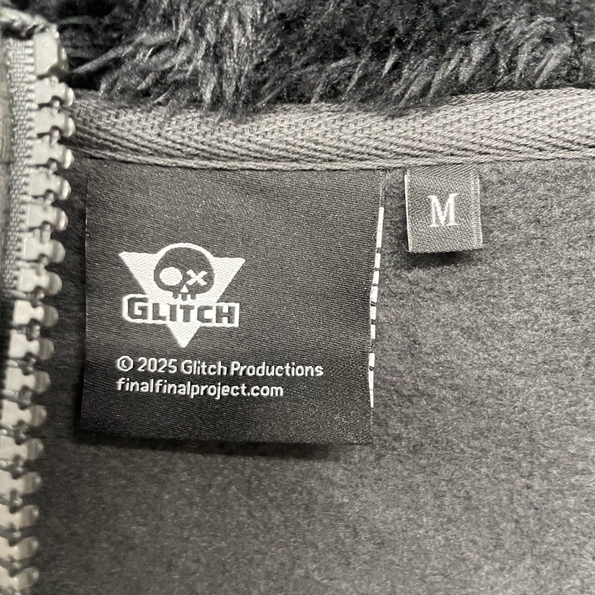Glitch Productions Final Final Project Unisex Gray Sherpa Lined Zip Hoodie Sz M