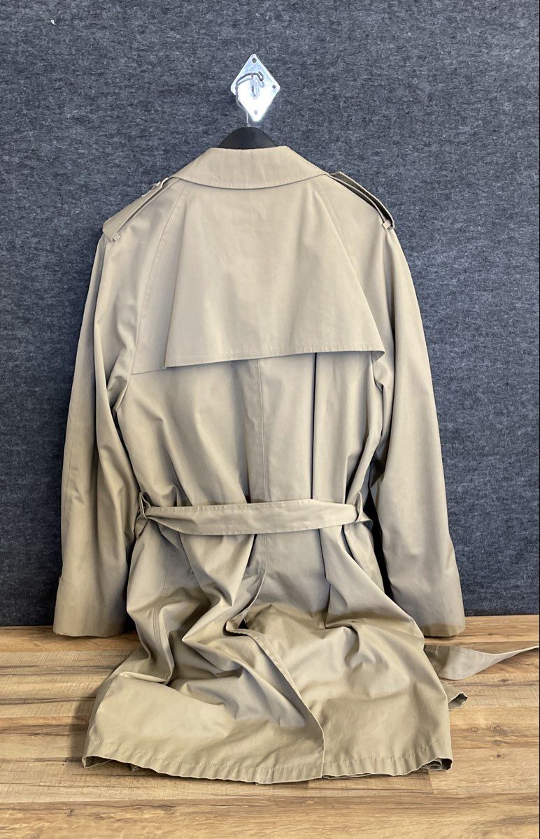 Vintage 70s Botany 500 Trench Coat Belted Borg Pile Lined USA Tan Sz 44 Long