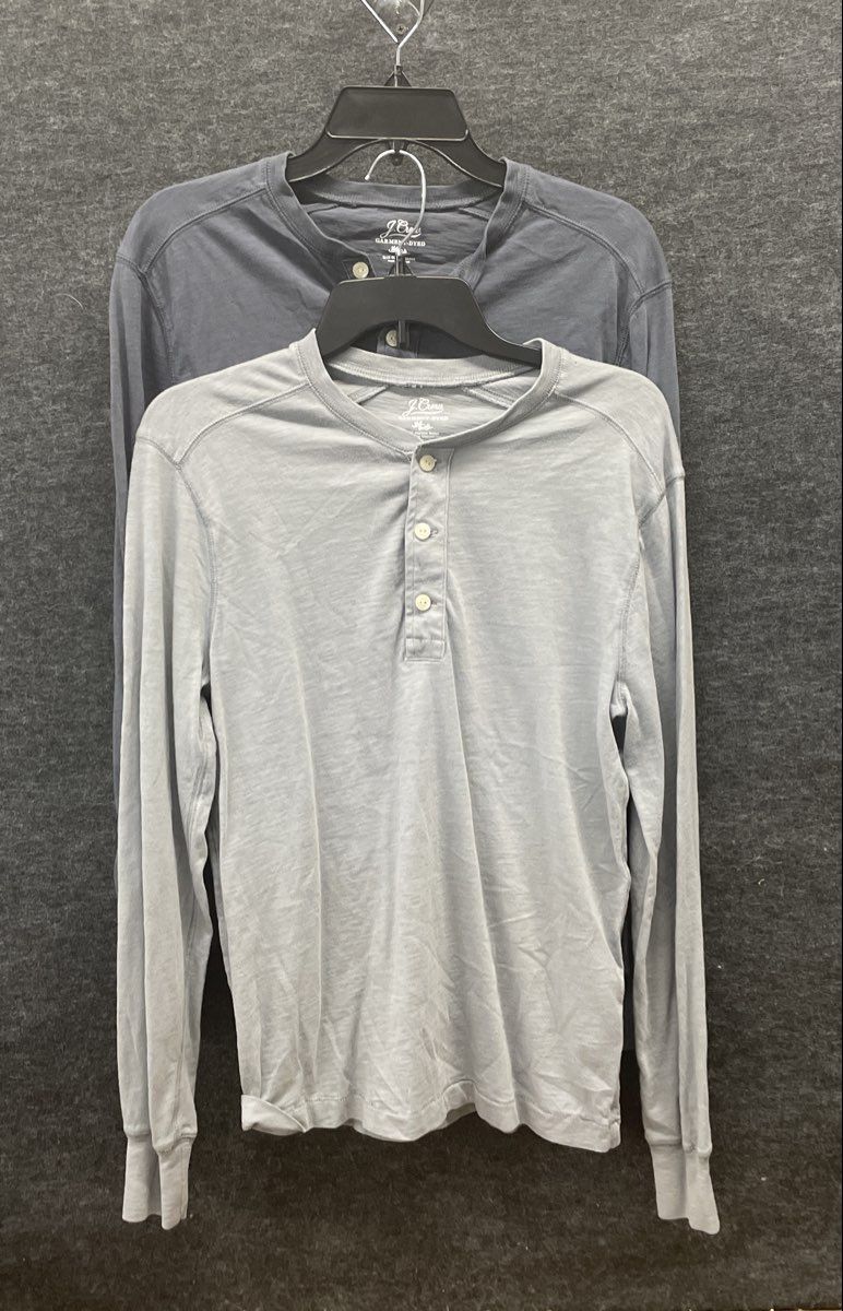 J.Crew Men's Lot of 2 Garment Dyed Slub Cotton Long Sleeve Henley Shirts Sz S