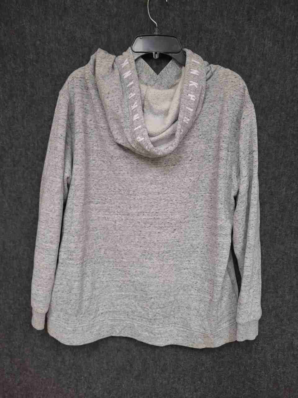 Victoria's Secret PINK Women's Gray Logo Pullover Hoodie Sweatshirt Sz L