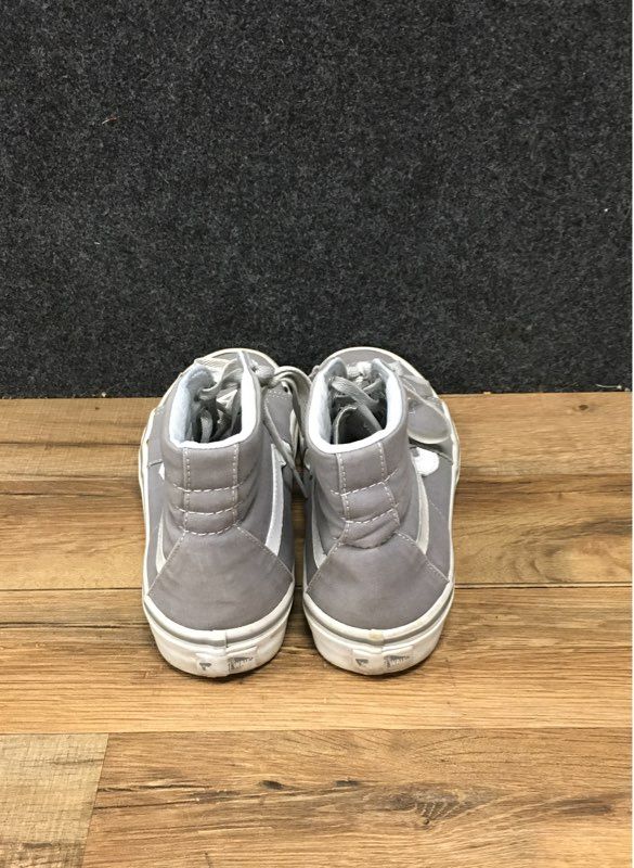 Vans Sk8-Hi Grey White Canvas Suede High Top Skate Shoes Men's 7.5 Women's 9