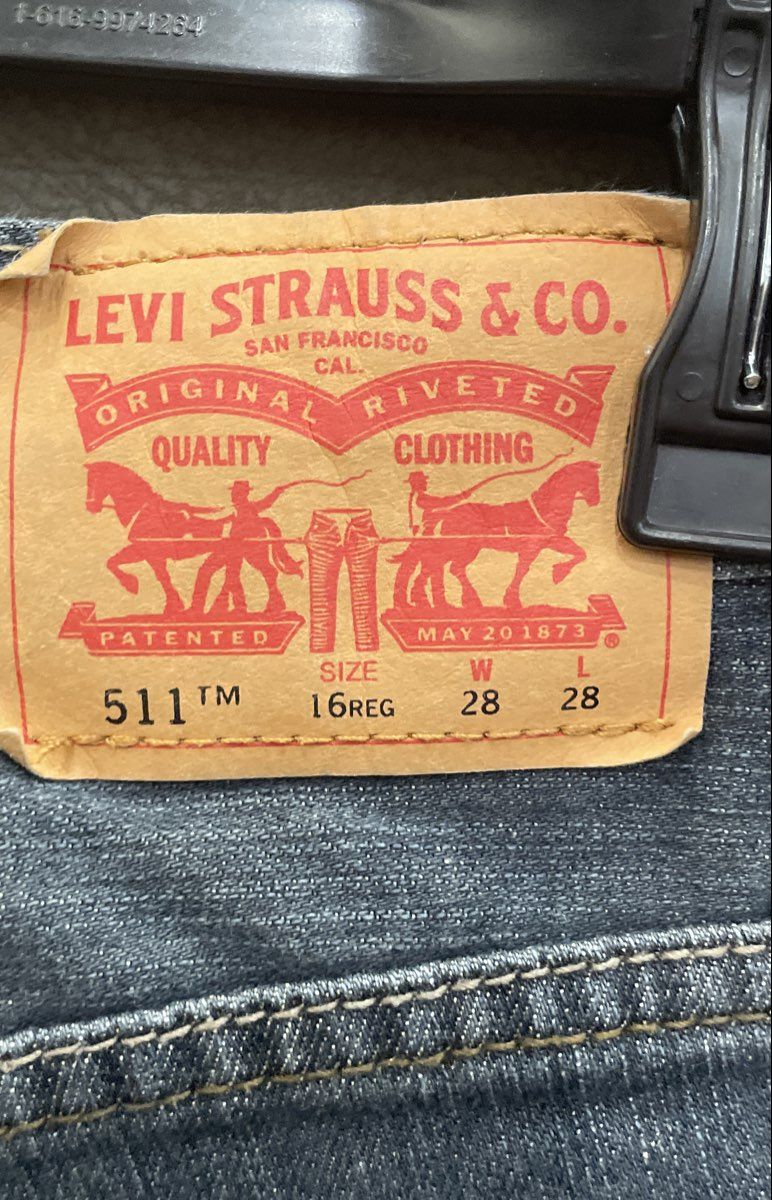 Levi's Boys' 511 Slim Fit Jeans Dark Blue Denim Size 16 REG W28 L28