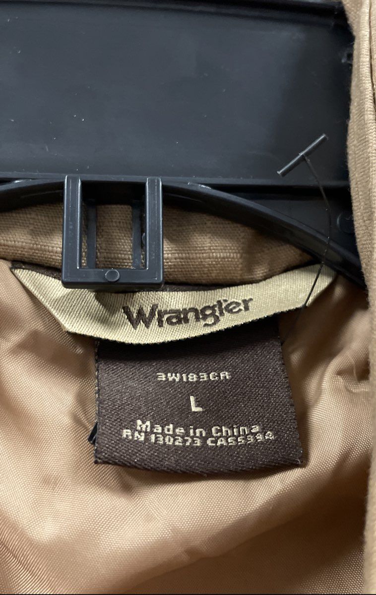 Wrangler Men's Tan Ripstop Canvas Insulated Zip Front Work Vest Sz Large