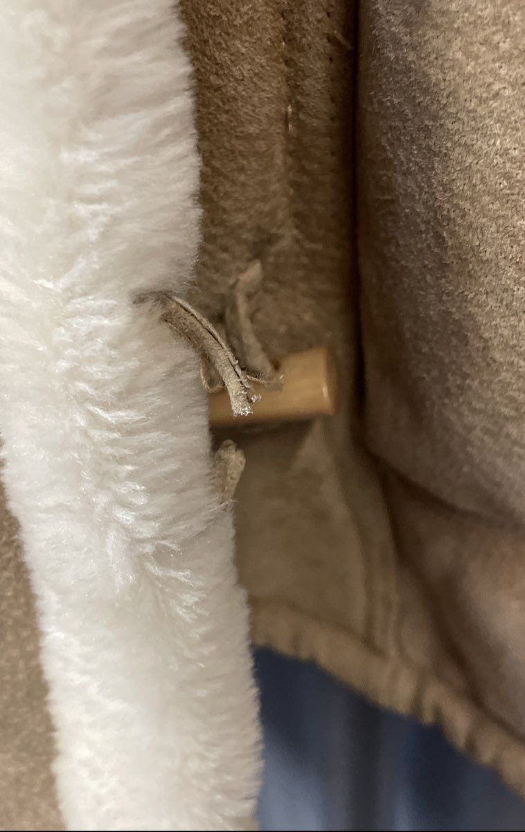 Vintage 90s Wilsons Leather Women's Tan Faux Fur Trim Shearling Style Coat Sz M