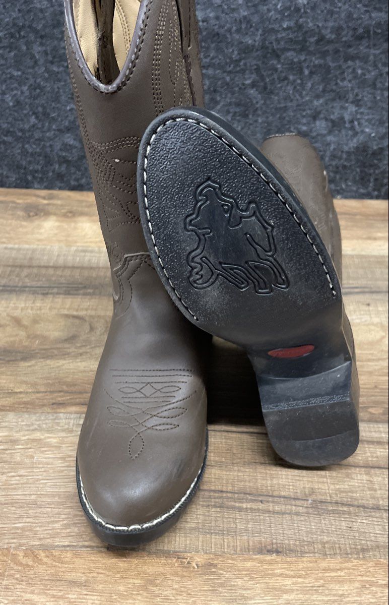Lil' Durango Kids RT804 Brown Leather Western Cowboy Boots Size 13D